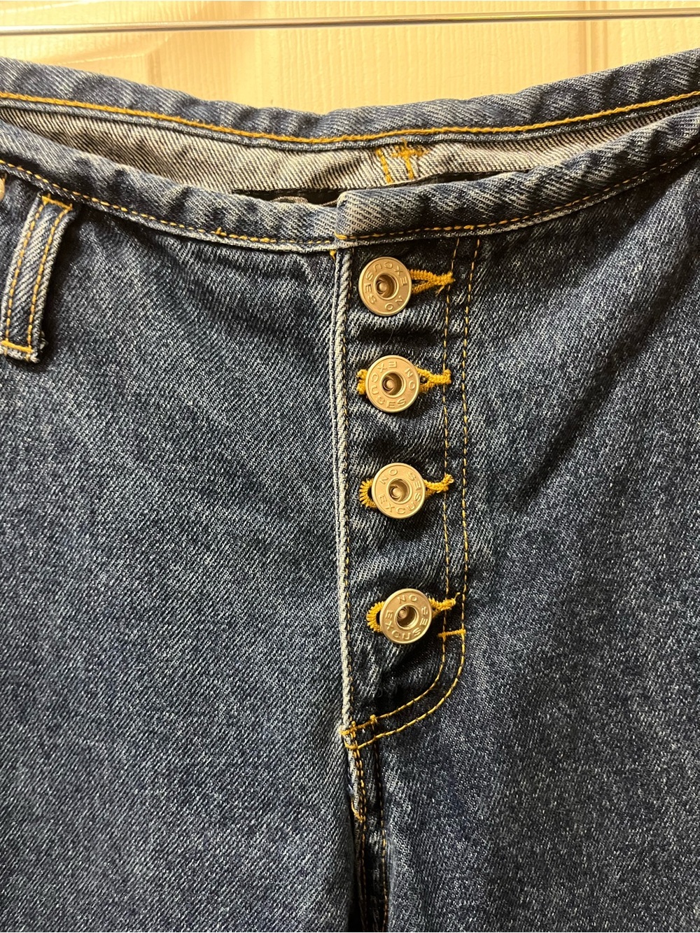 No Excuses Women’s Denim Capri Jeans Size 11/12 Blue Button Fly Y2K Cropped - Picture 4 of 8